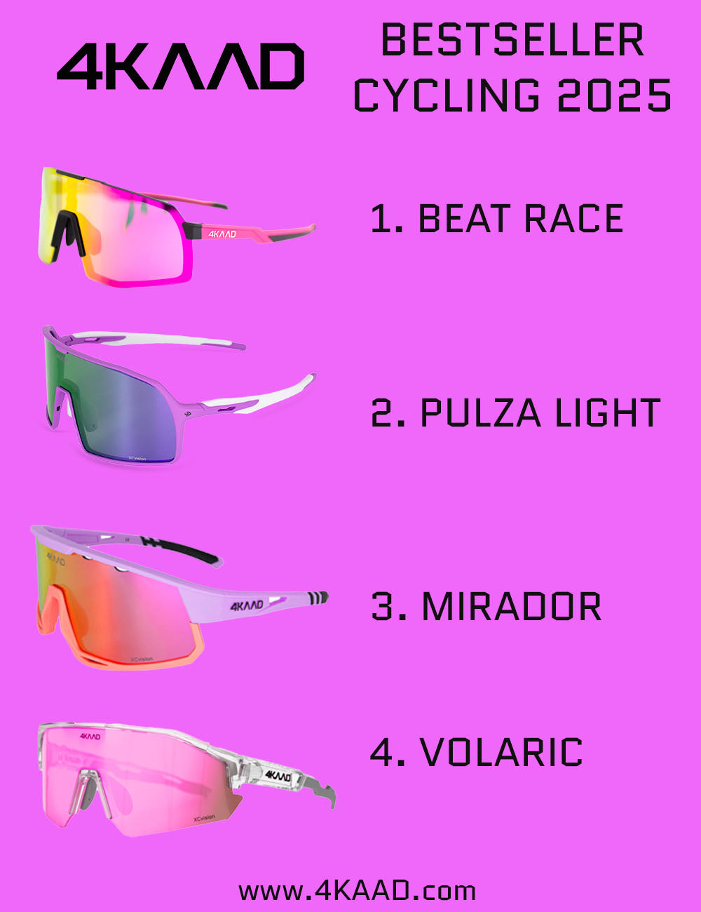 Best selling sports glasses in cycling for women 2025 - see the new collection at 4KAAD eyewear - 4KAAD