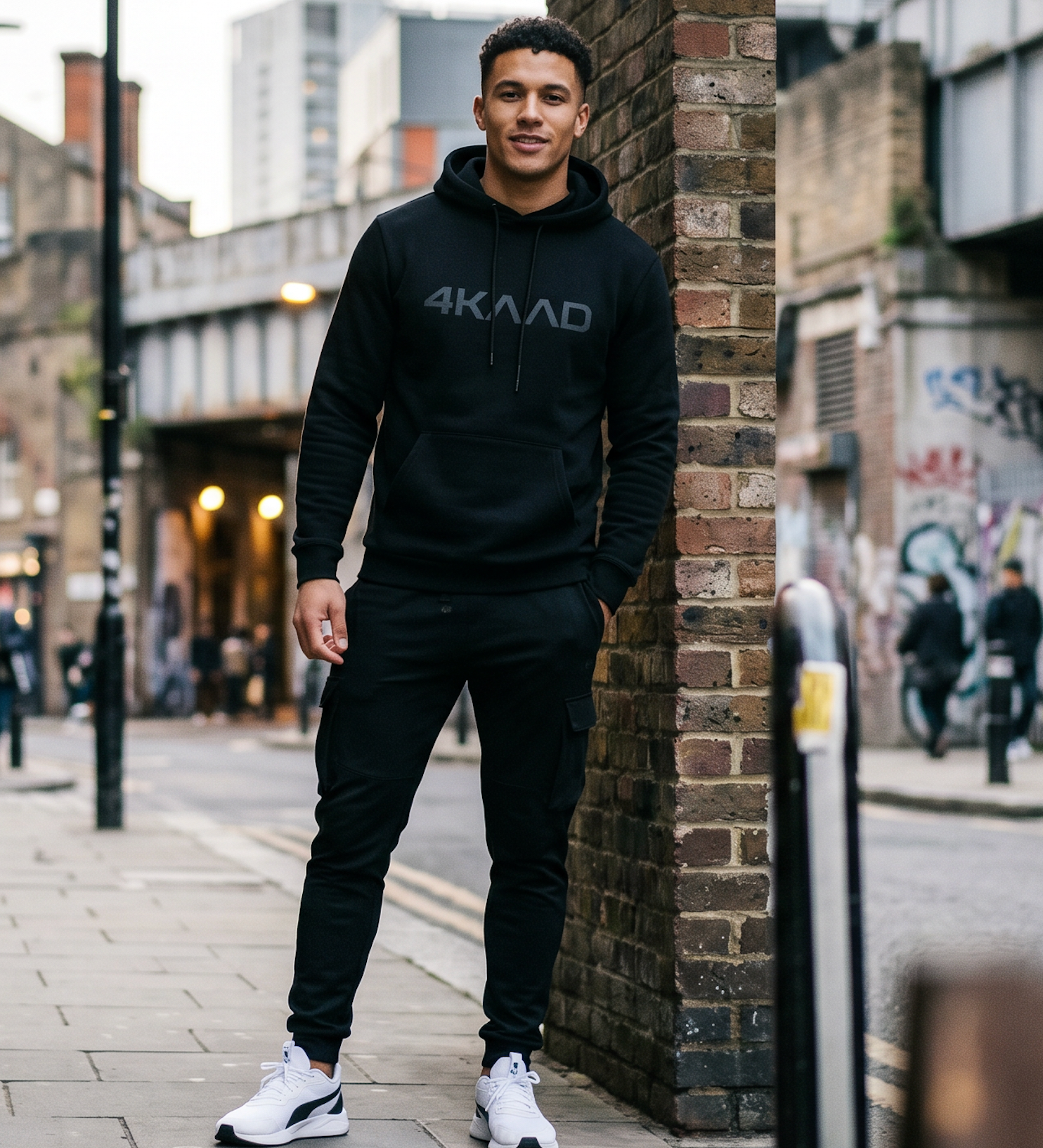 4KAAD Sweater, black stone-grey, unisex fit