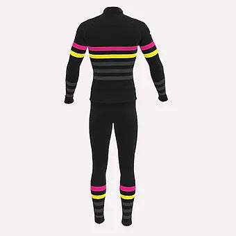 Race Suit PLANICA, black-yellow-stone, 3D Lycra, 2pc