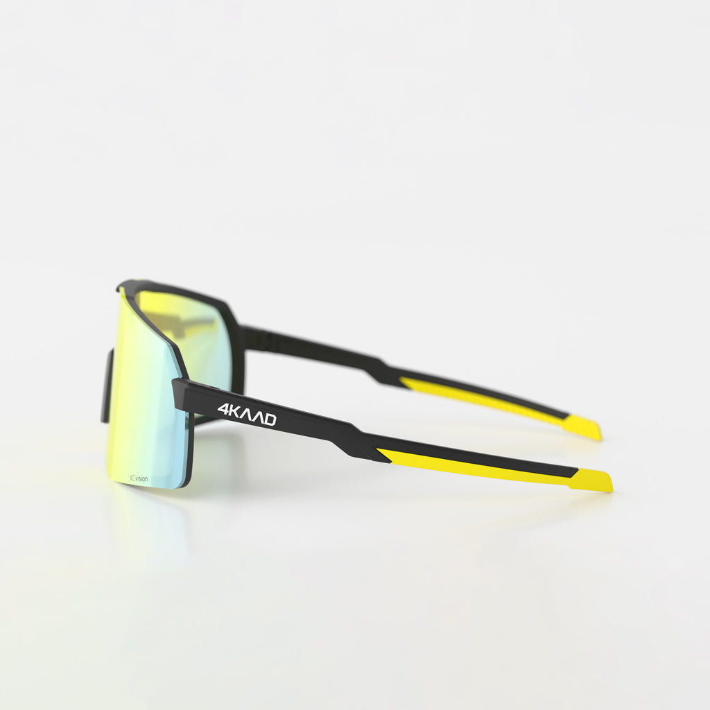 BEAT RACE Sports Glasses - black gold, with gold MULTI LAYER MIRROR lens