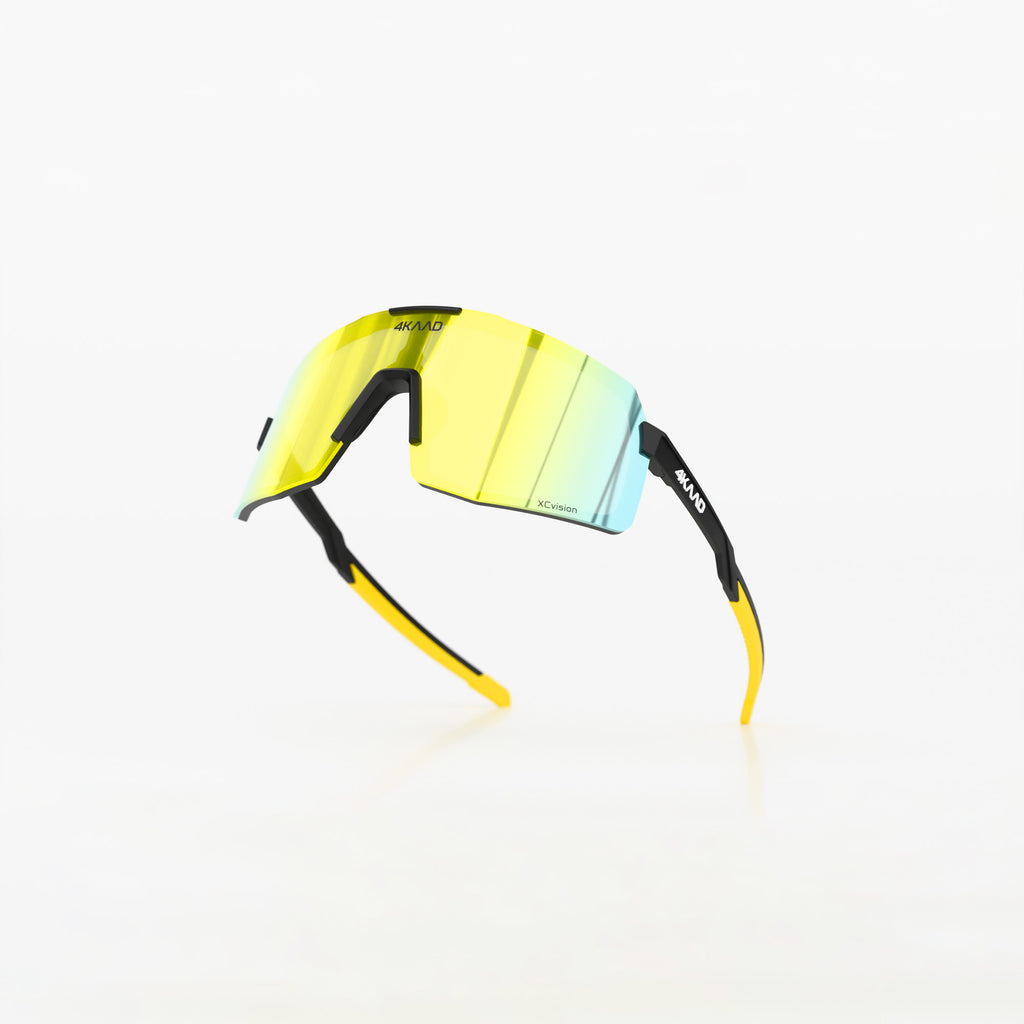 BEAT RACE Sports Glasses - black gold, with gold MULTI LAYER MIRROR lens
