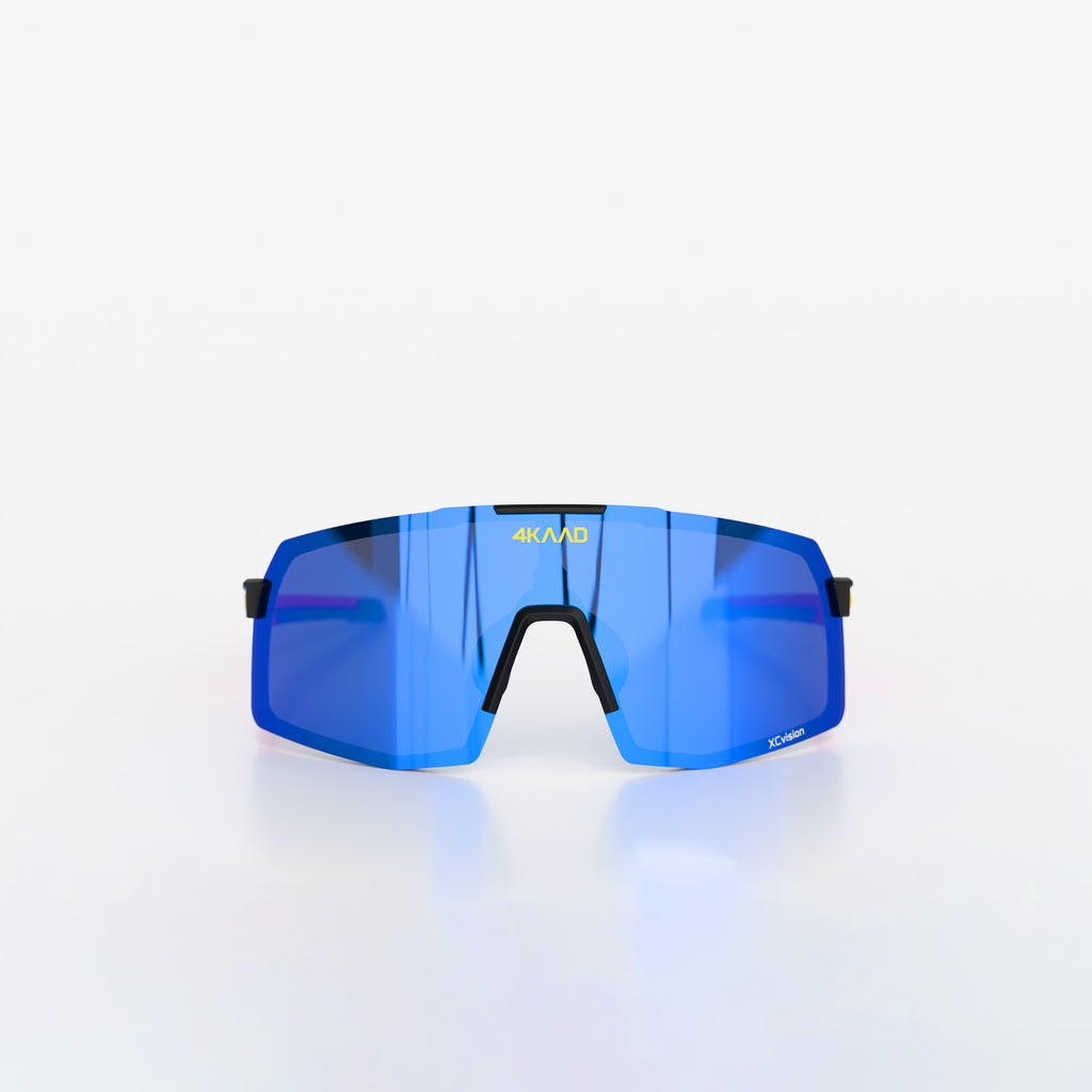 BEAT RACE Sports Glasses - blue-pink, with blue MULTI-LAYER MIRROR lens