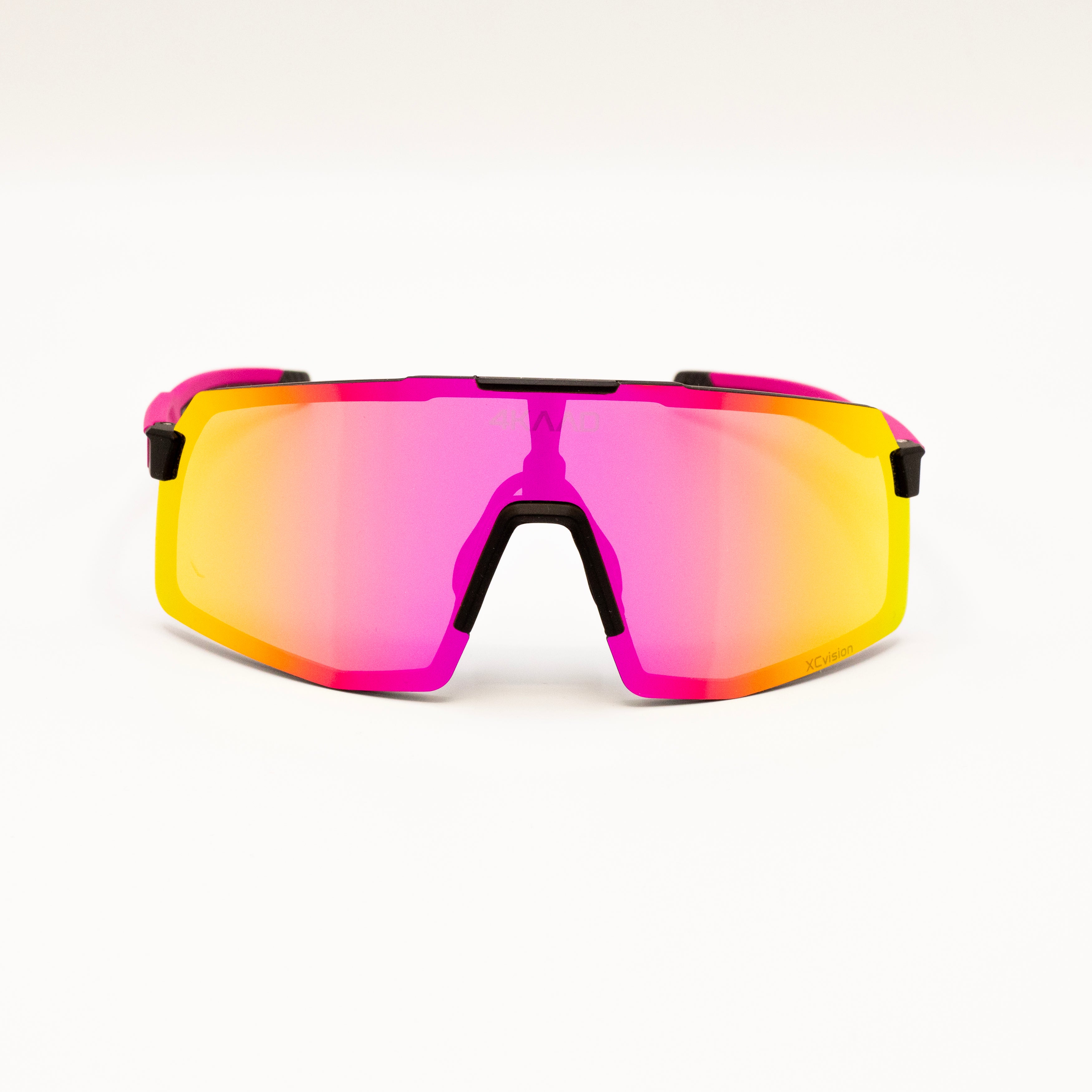 BEAT RACE Cycling Glasses - Pink & White XCvision MULTI LAYER MIRROR Lens