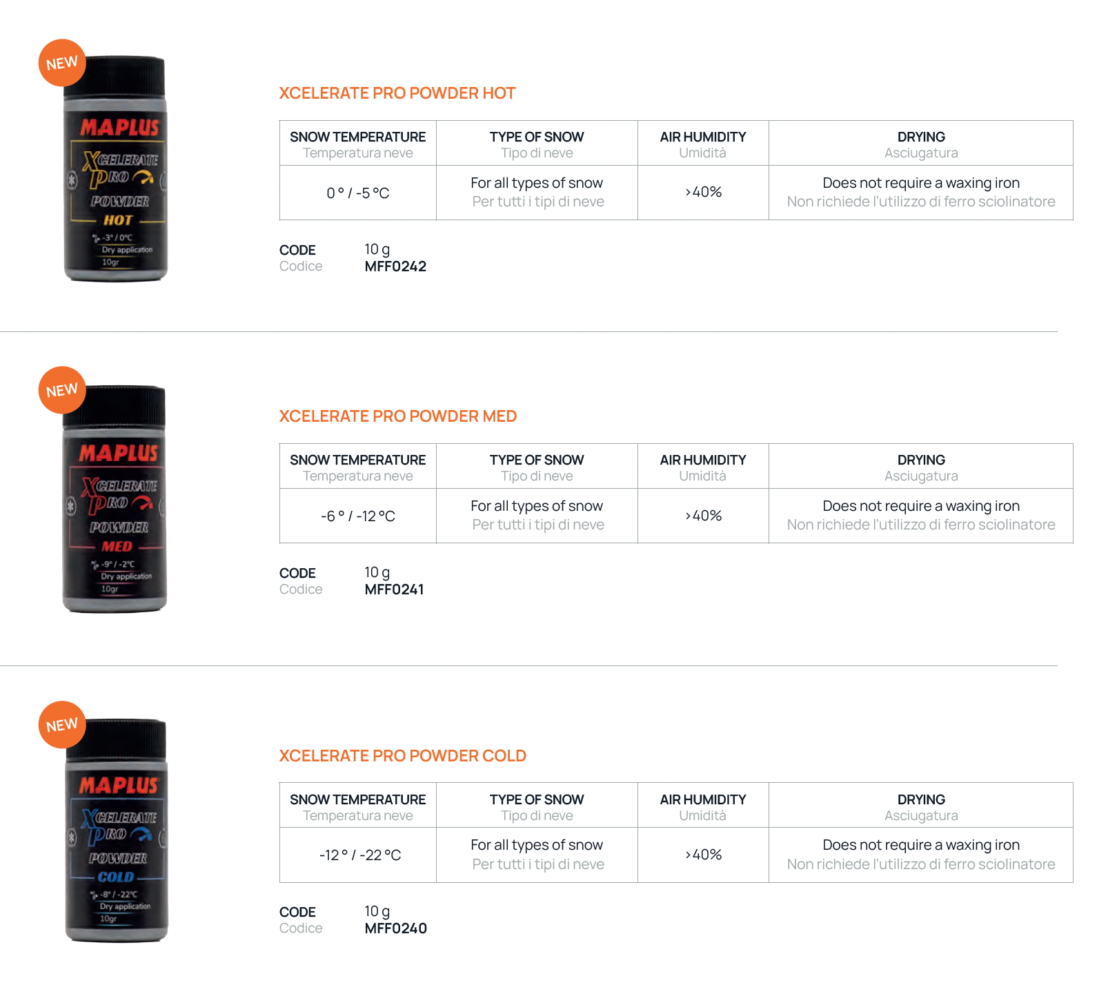 Maplus XCELERATOR Powder, Pro Racing , 10g