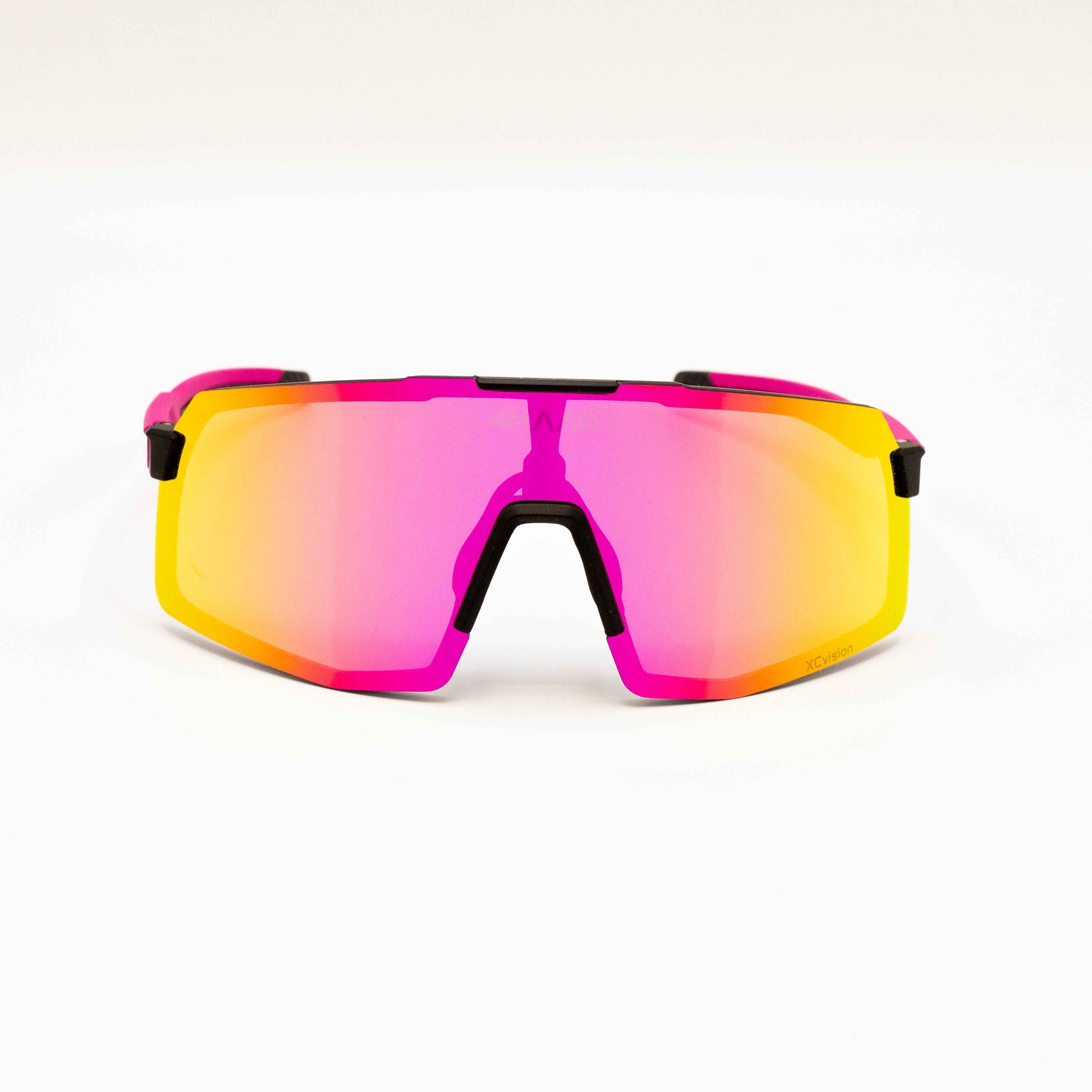 BEAT RACE Cycling Glasses - Pink & White XCvision MULTI LAYER MIRROR Lens - 4KAAD