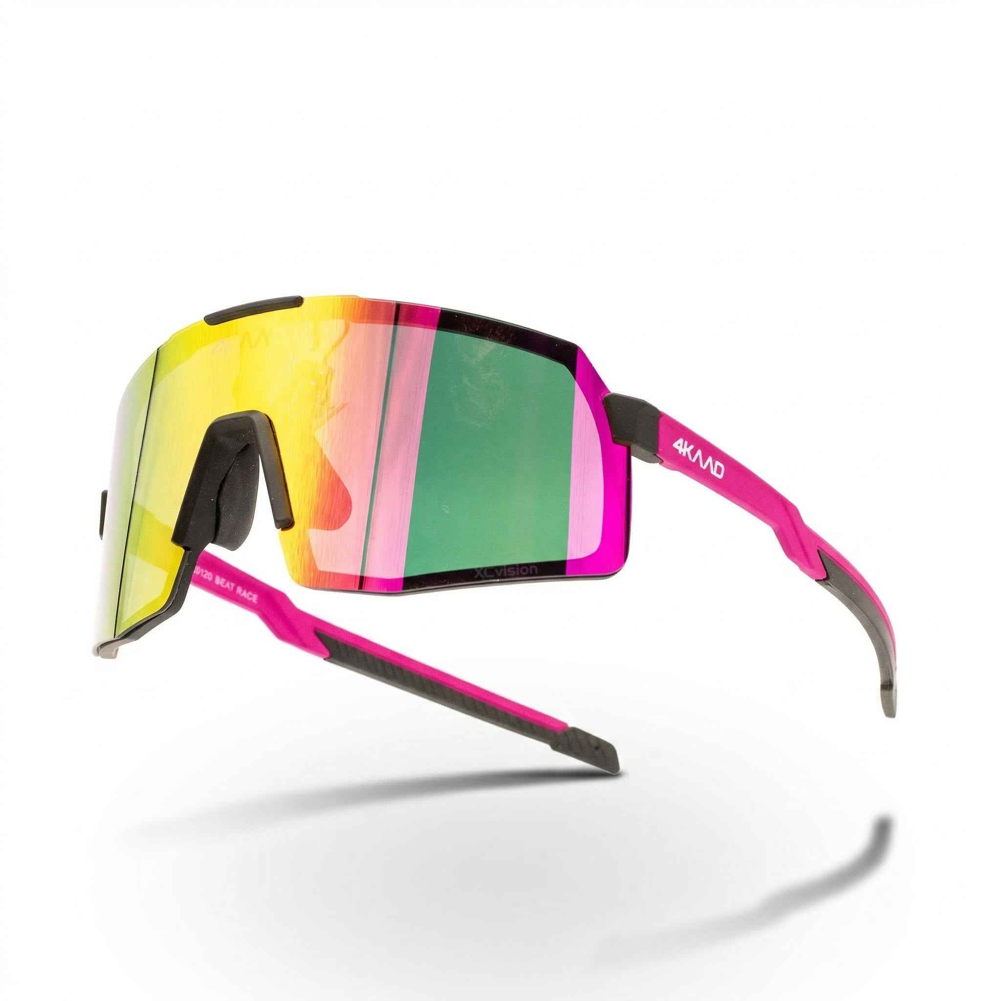 BEAT RACE Cycling Glasses - Pink & White XCvision MULTI LAYER MIRROR Lens - 4KAAD