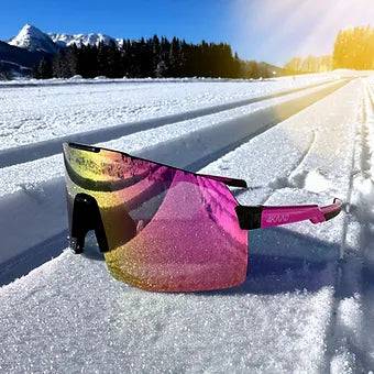BEAT RACE pink cycling sports eyewear , pink white mirror - 4KAAD