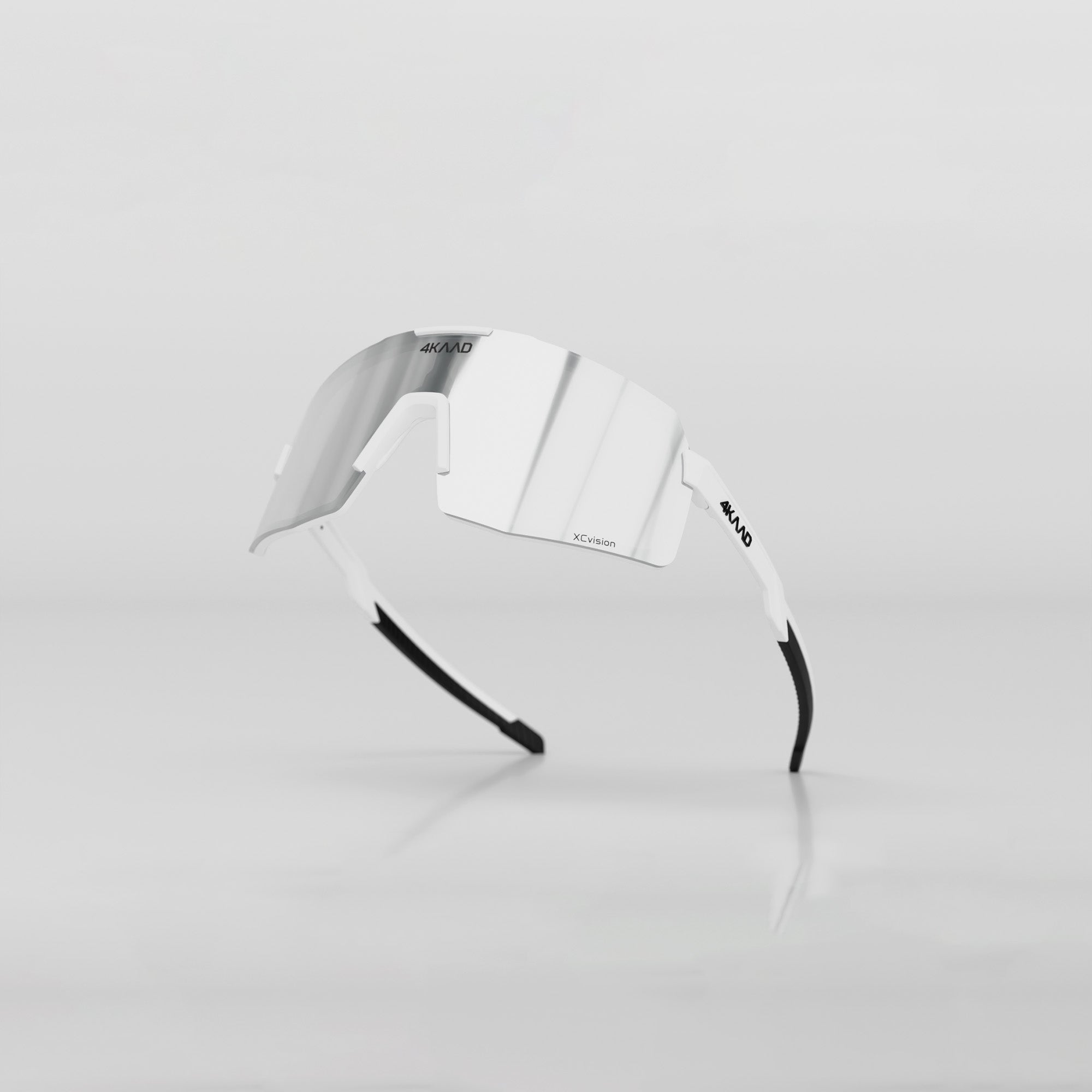 BEAT RACE Sport Glasses - White & Black with Silver XCvision MULTI LAYER MIRROR  Lens - 4KAAD
