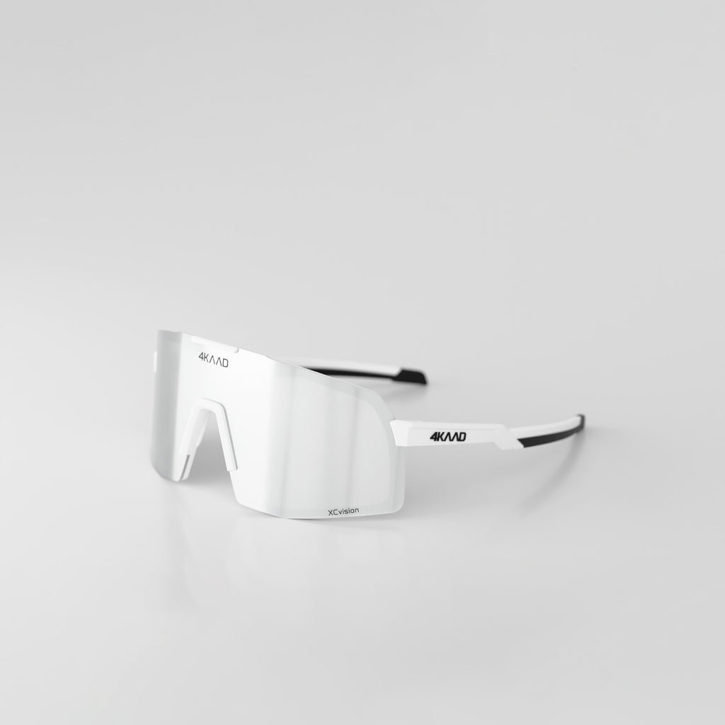 BEAT RACE Sport Glasses - White & Black with Silver XCvision MULTI LAYER MIRROR  Lens - 4KAAD
