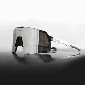 BEAT RACE Sport Glasses - White & Black with Silver XCvision MULTI LAYER MIRROR  Lens - 4KAAD