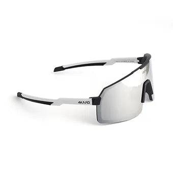BEAT RACE Sport Glasses - White & Black with Silver XCvision MULTI LAYER MIRROR  Lens - 4KAAD