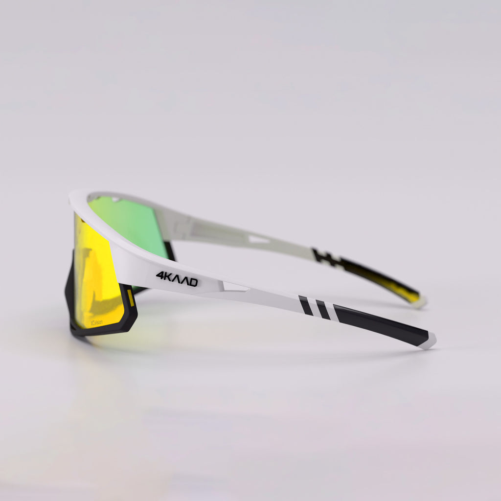 MIRADOR Sports Glasses - White & Gold Mirror - 4KAAD