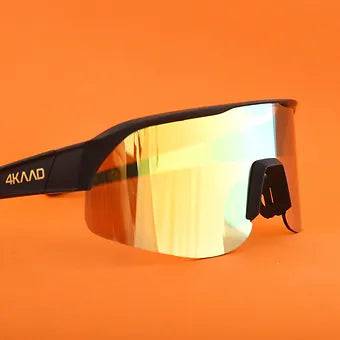 Pulse Active Sport Sunglasses - Black & Gold  Multi Layer Mirror lens - 4KAAD