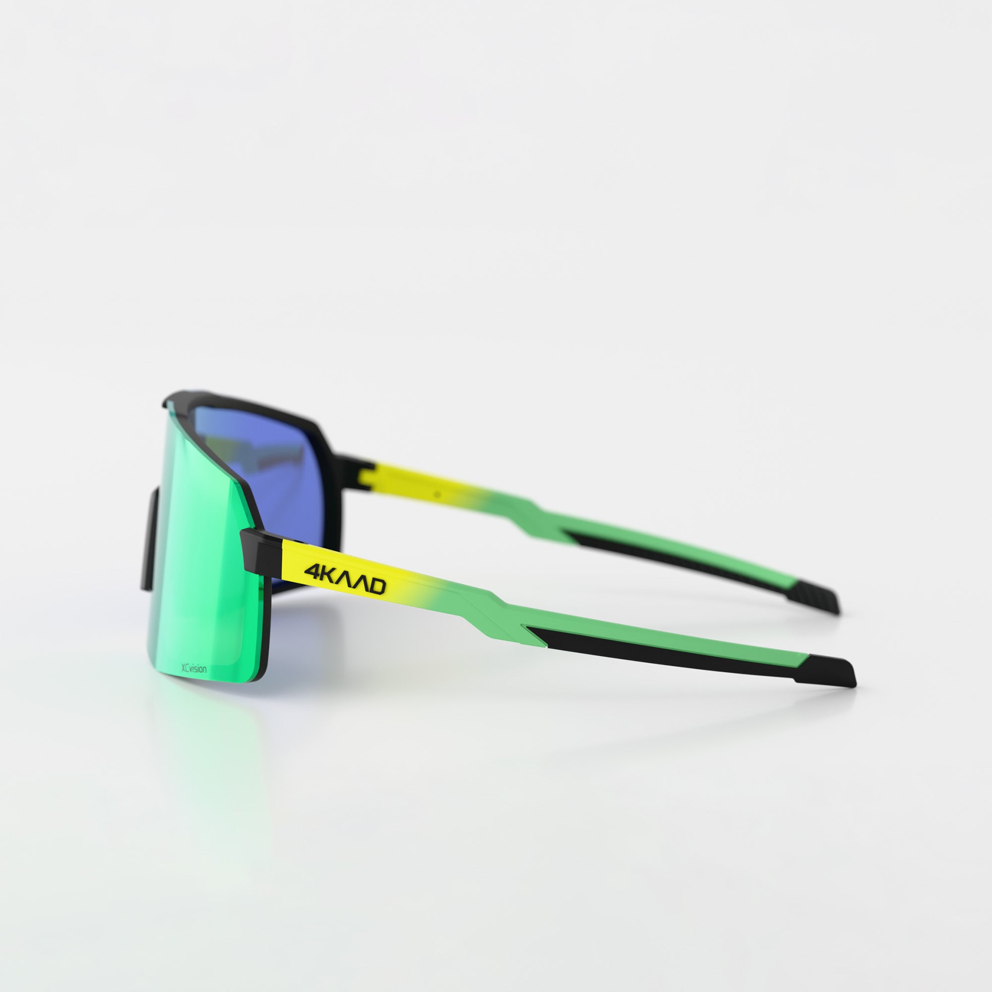 BEAT RACE Sports Glasses - green yellow, with green MULTI LAYER MIRROR lens - 4KAAD