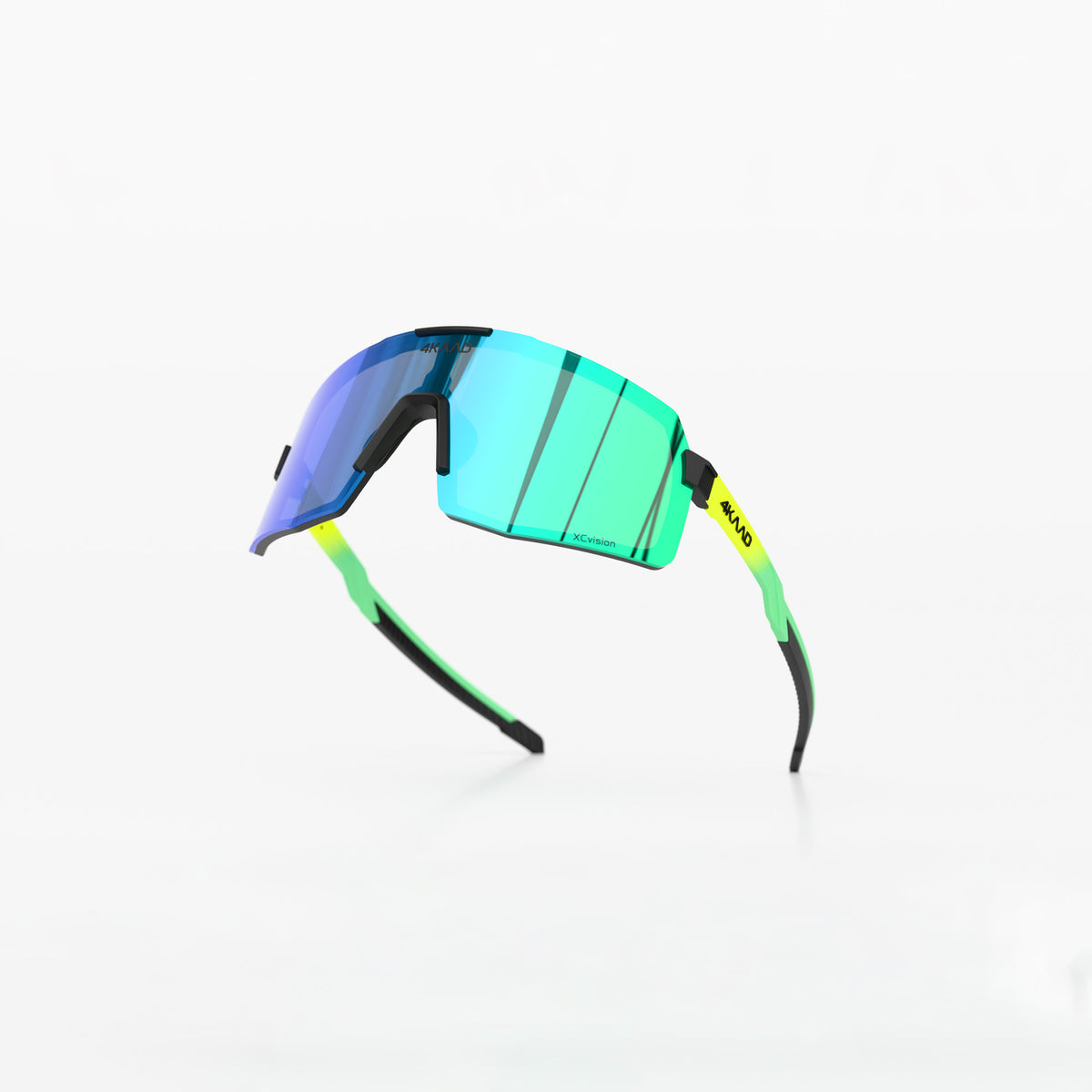 BEAT RACE Sports Glasses - green yellow, with green MULTI LAYER MIRROR lens - 4KAAD