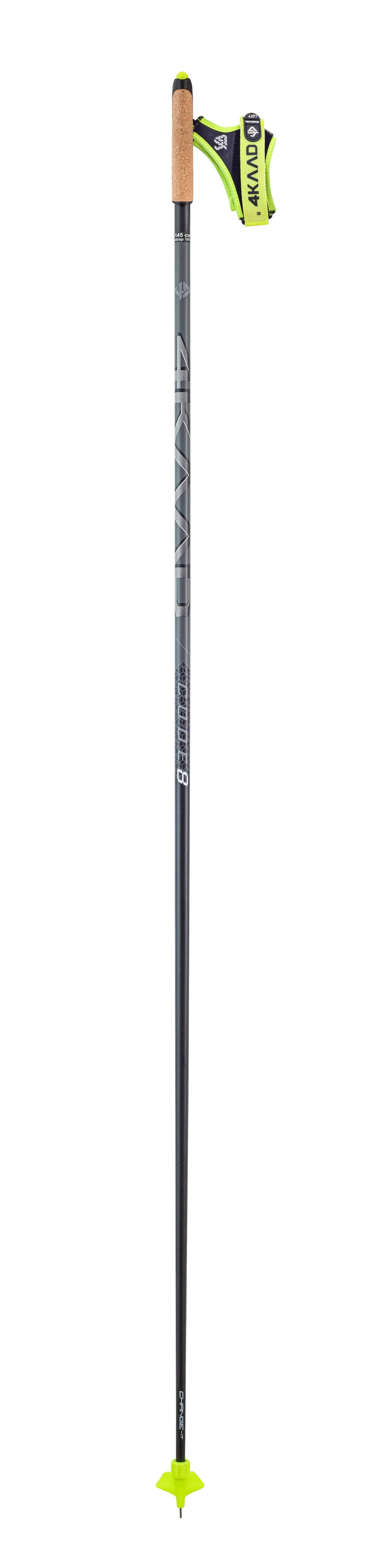 CODE 8 Black Phantom - Ski Pole with CLICK-IT Grip - 4KAAD