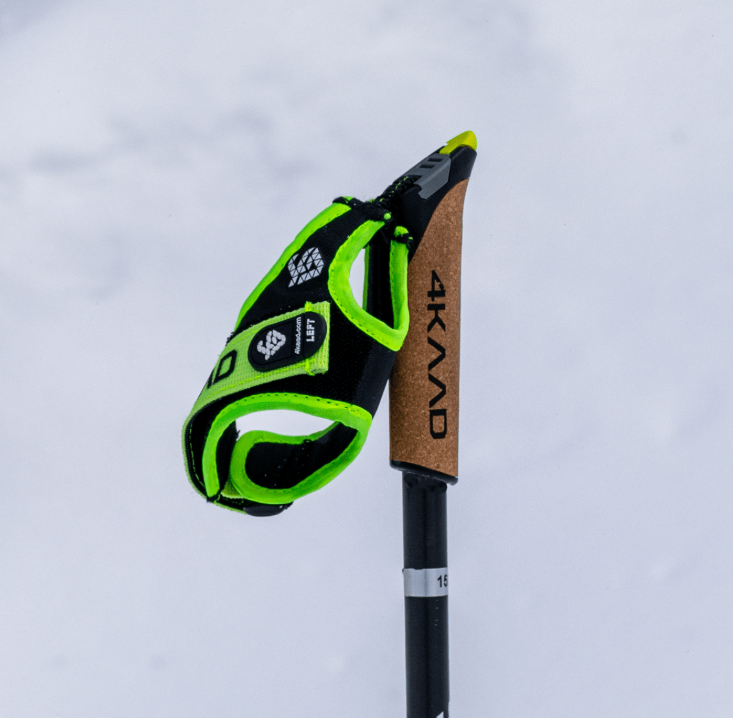 CLICK-IT strap, black yellow, Quick release ski pole strap - 4KAAD