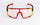 Sport sunglasses with a vibrant red, orange, and yellow gradient frame and light pink mirrored lenses, shown on a clean white background.